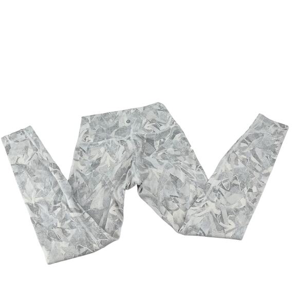 LULULEMON Wunder Under Hi-Rise Tight 28" Jasmine White Multi Yoga Gym Size 6 - Picture 7 of 8